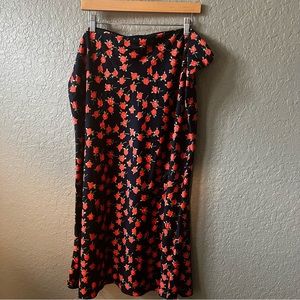J.Crew Plus Floral Midi Slip Skirt